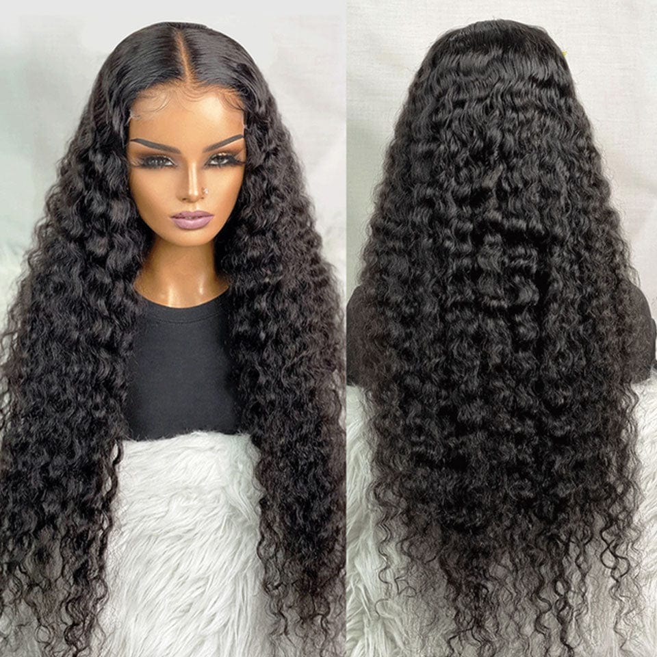 ailuxyhair-fr AILUXY 4x4 HD Lace Closure Perruque Deep wave Longue Couleur Naturelle 100% cheveux humains
