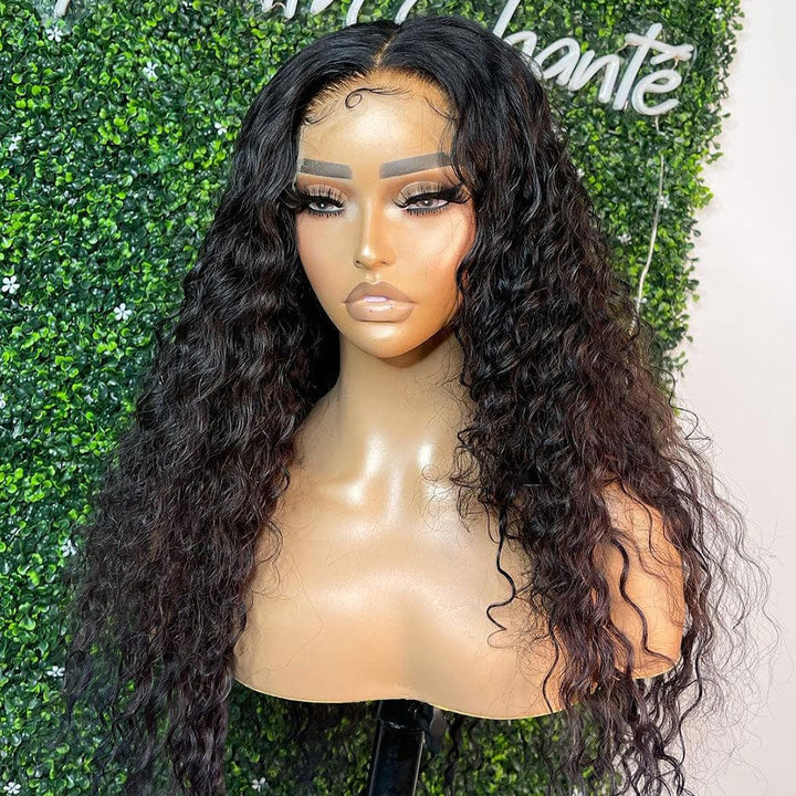 ailuxyhair-fr AILUXY 4x4 HD Lace Closure Perruque Water Wave Longue Couleur naturelle 100% cheveux humains