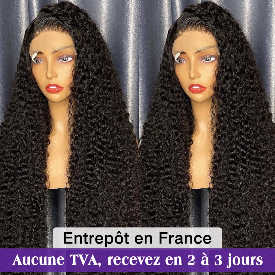 ailuxyhair-fr AILUXY 4x4 Lace Closure Perruque Bouclée Longue Noir 200% densité