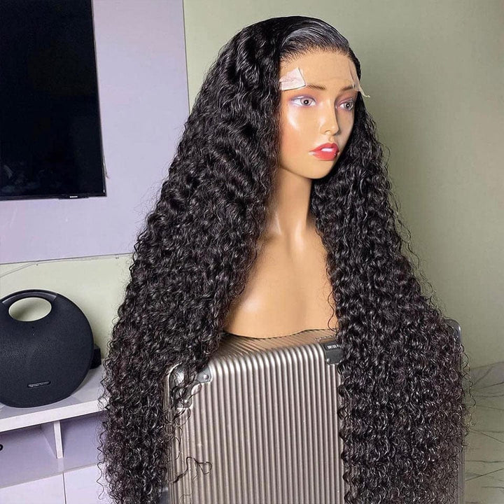 ailuxyhair-fr AILUXY 4x4 Lace Closure Perruque Deep wave Longue Couleur naturelle 250% densité 100% cheveux humains