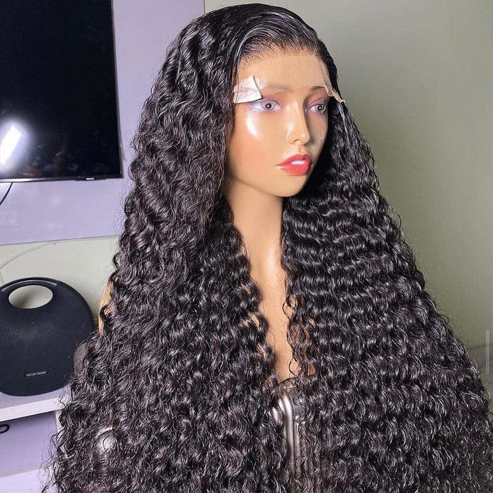 ailuxyhair-fr AILUXY 4x4 Lace Closure Perruque Deep wave Longue Couleur naturelle 250% densité 100% cheveux humains