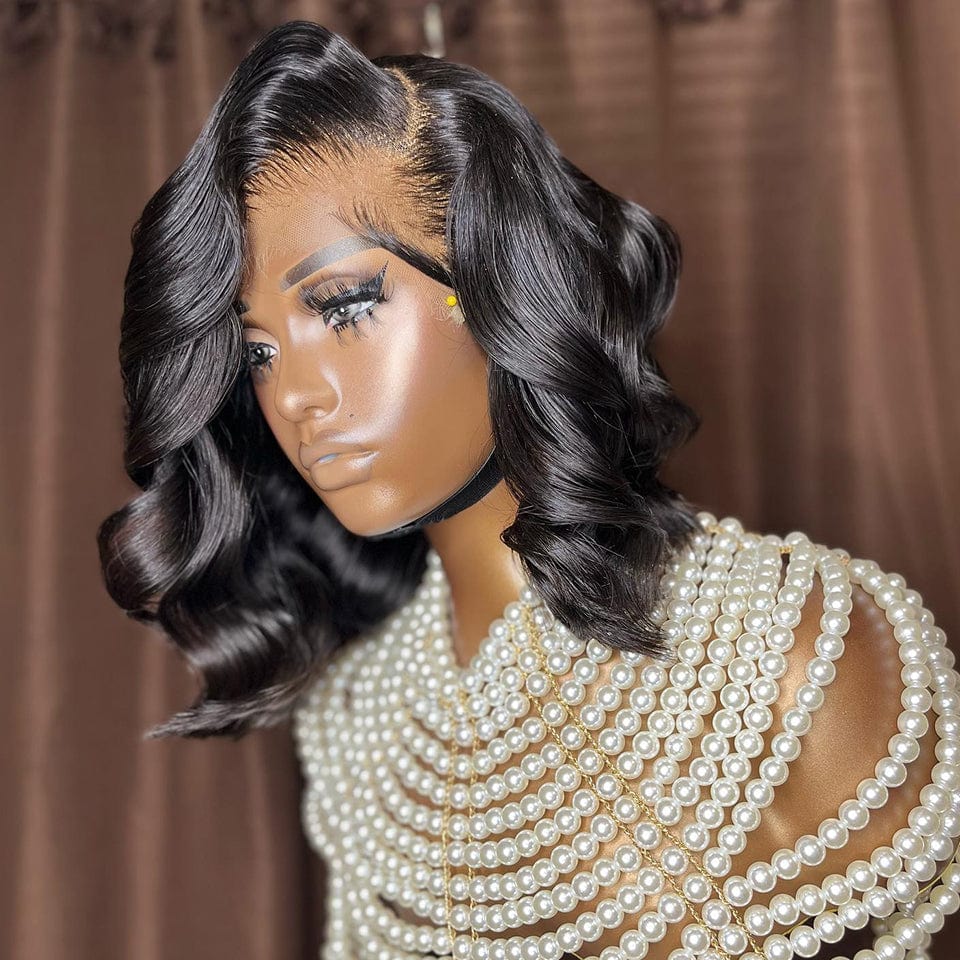 ailuxyhair-fr AILUXY 4x4 Lace Closure Perruque Loose Wave Courte Couleur naturelle Bob Perruque 200% densité 100% cheveux humains