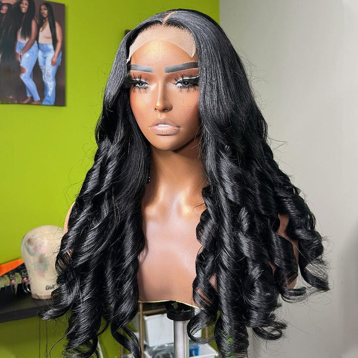 ailuxyhair-fr AILUXY 4x4 Lace Closure Perruque Loose Wave Longue Noir 250% densité 100% cheveux humains