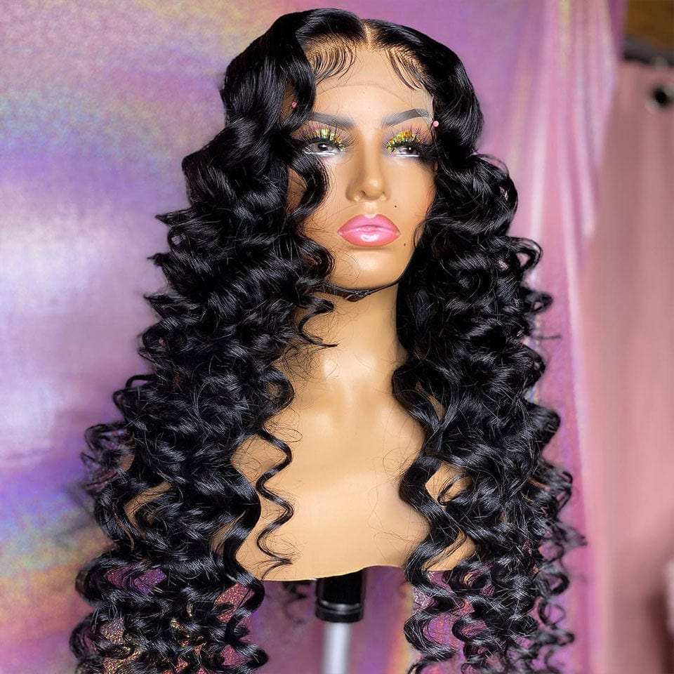 ailuxyhair-fr AILUXY 4x4 Lace Closure Perruque Loose Wave Longue Noir 250% densité 100% cheveux humains