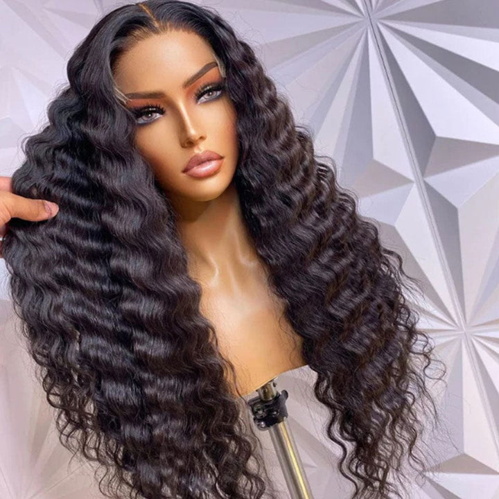 ailuxyhair-fr AILUXY 4x4 Lace Closure Perruque Natural Wave Longue Noir 200% densité 100% cheveux humains