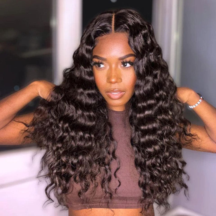 ailuxyhair-fr AILUXY 4x4 Lace Closure Perruque Natural Wave Longue Noir 200% densité 100% cheveux humains