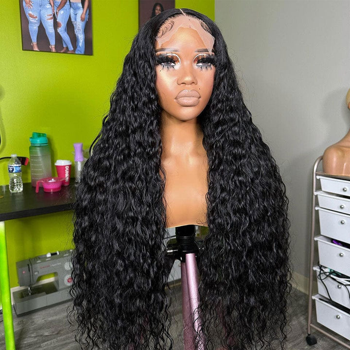 ailuxyhair-fr AILUXY 4x4 Lace Closure Perruque Water Wave Longue Couleur Naturelle 250% densité 100% cheveux humains