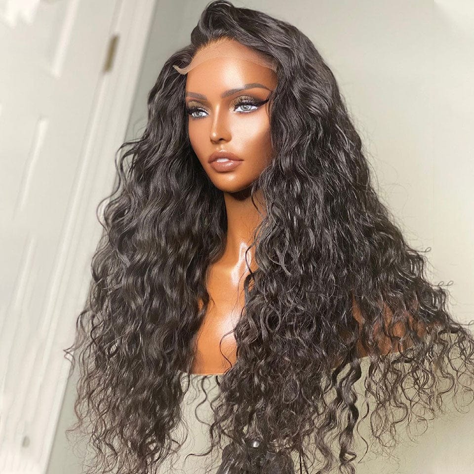 ailuxyhair-fr AILUXY 4x4 Lace Closure Perruque Water Wave Longue Couleur Naturelle 250% densité 100% cheveux humains