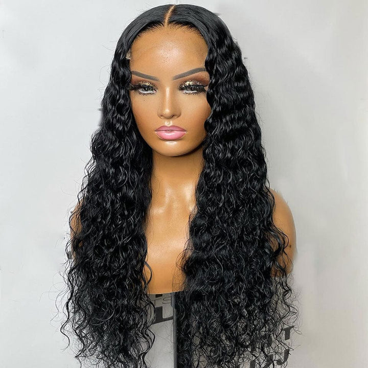 ailuxyhair-fr AILUXY 4x4 Lace Closure Perruque Water Wave Longue Noir 200% densité 100% cheveux humains