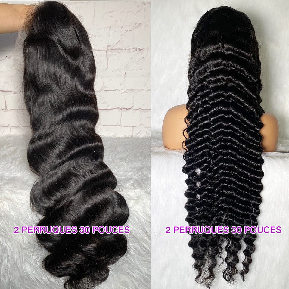 ailuxyhair-fr AILUXY À PRIX CASSÉ 4 Perruques 13x4 Lace Frontal 2 Body Wave+2 Deep Wave