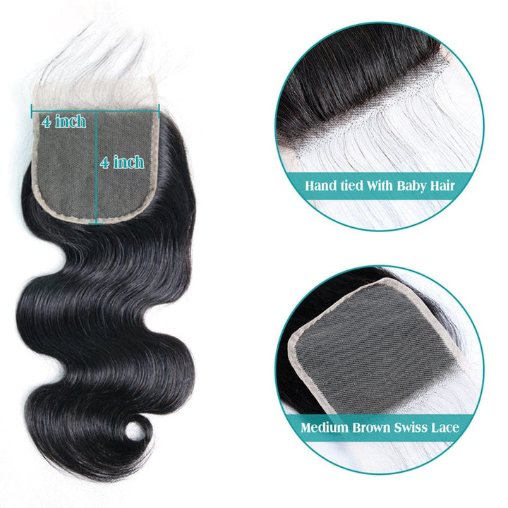 ailuxyhair-fr AILUXY Cheveux 4x4/5x5 HD Lace Closure Body Wave Dentelle Invisible 100% Cheveux Humains
