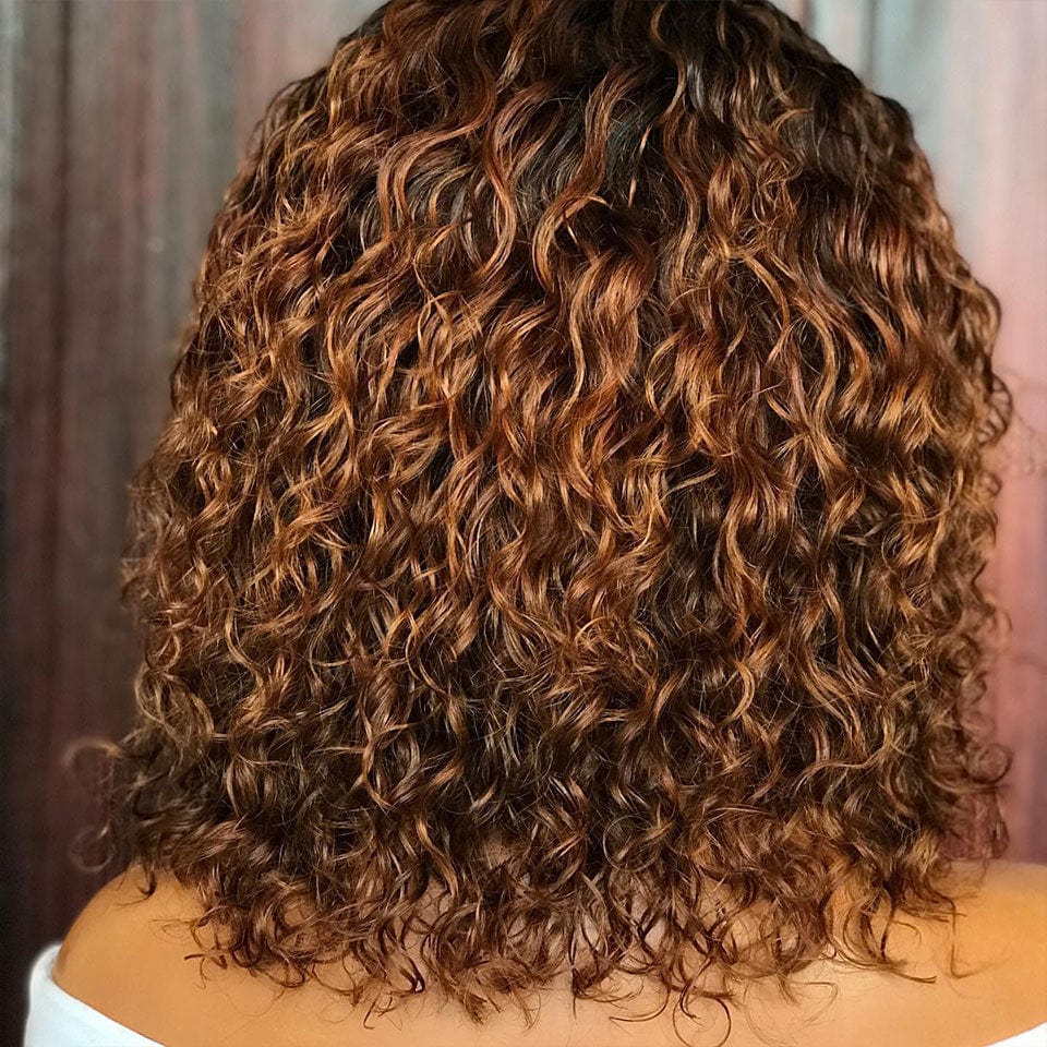 ailuxyhair-fr AILUXY Deep Wave Marron Avec Racine Noire Bob Perruque Avec Frange 1B/#4