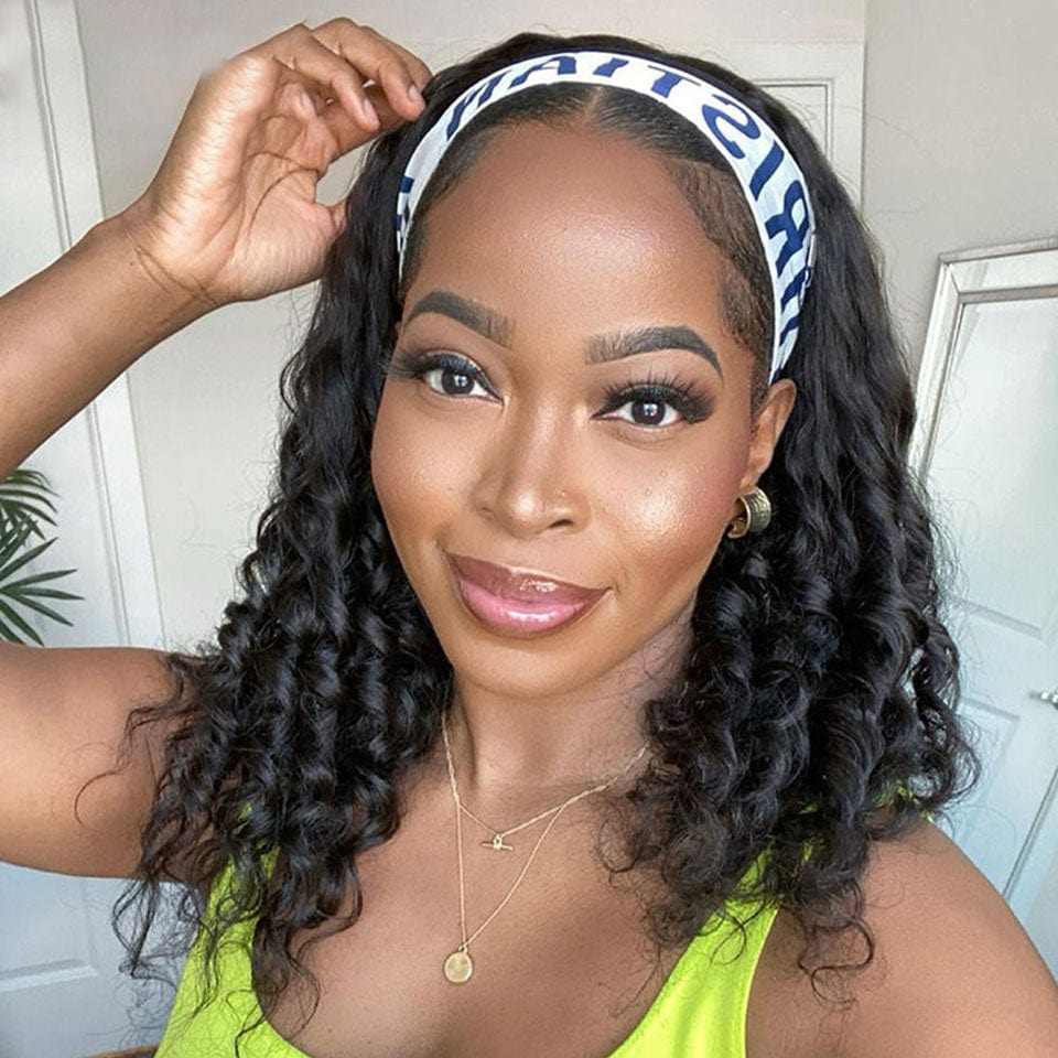 ailuxyhair-fr AILUXY Perruque Bandeau Loose Wave Noir Bob Perruque 100% Cheveux Humains