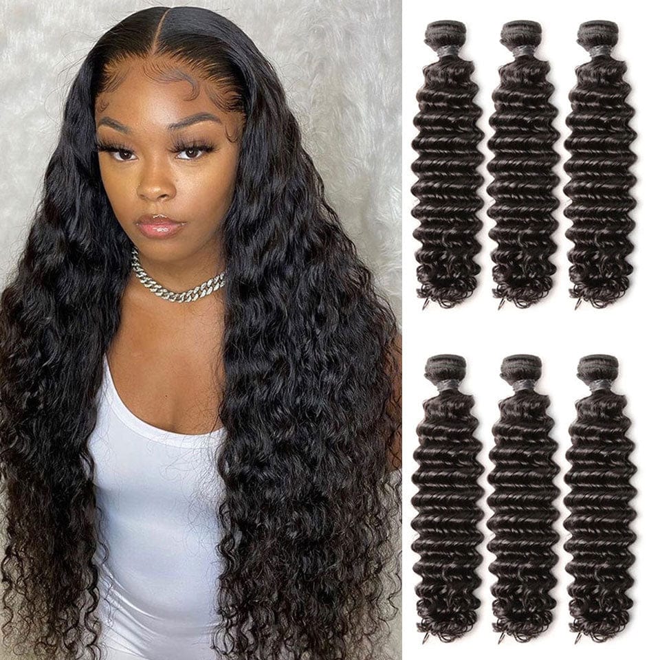 ailuxyhair-fr AILUXY Tissage Deep Wave Noir 3 Paquets 100% Cheveux Humains