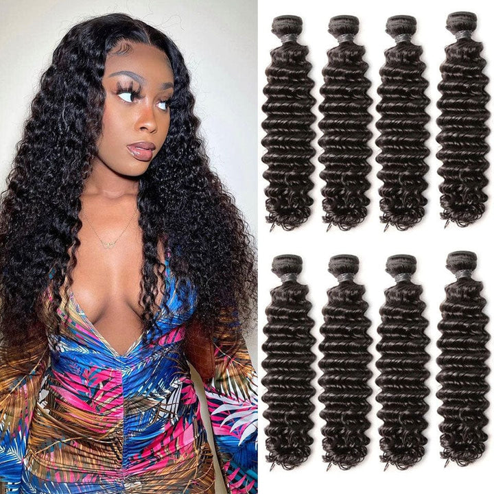 ailuxyhair-fr AILUXY Tissage Deep Wave Noir 4 Paquets 100% Cheveux Humains