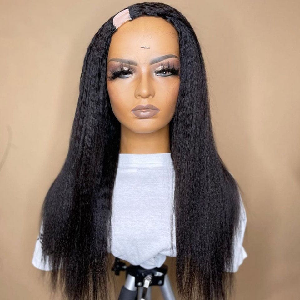 ailuxyhair-fr AILUXY U Part Lace Perruque Kinky lisse Longue Noir Perruque 100% Cheveux Humains