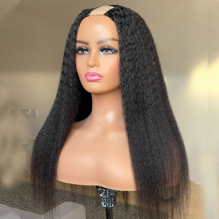ailuxyhair-fr AILUXY U Part Lace Perruque Kinky lisse Longue Noir Perruque 100% Cheveux Humains