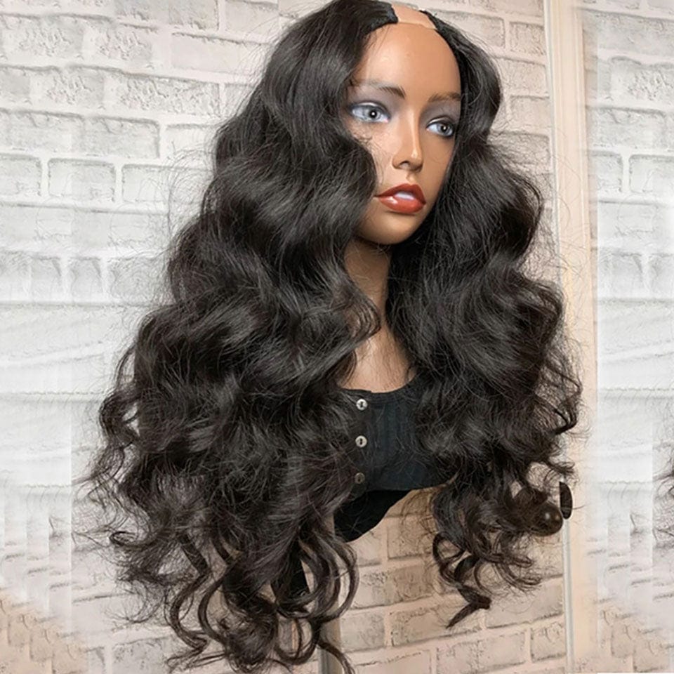 ailuxyhair-fr AILUXY U Part Lace Perruque Loose Wave Longue Noir Perruque 100% Cheveux Humains
