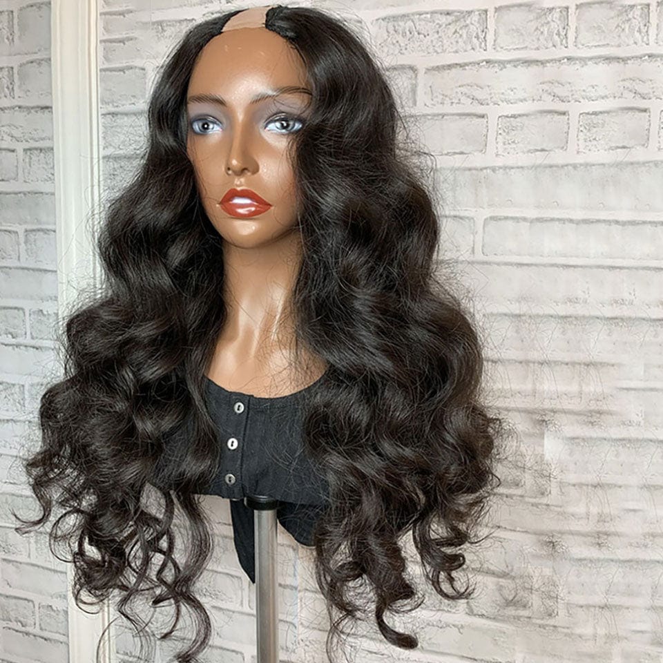ailuxyhair-fr AILUXY U Part Lace Perruque Loose Wave Longue Noir Perruque 100% Cheveux Humains