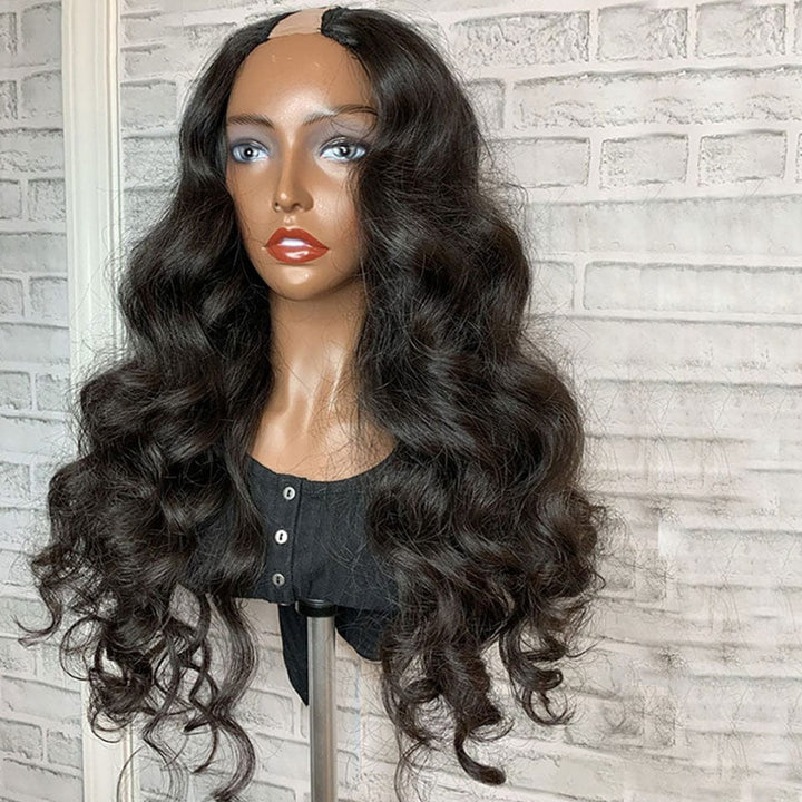 ailuxyhair-fr AILUXY U Part Lace Perruque Loose Wave Longue Noir Perruque 100% Cheveux Humains