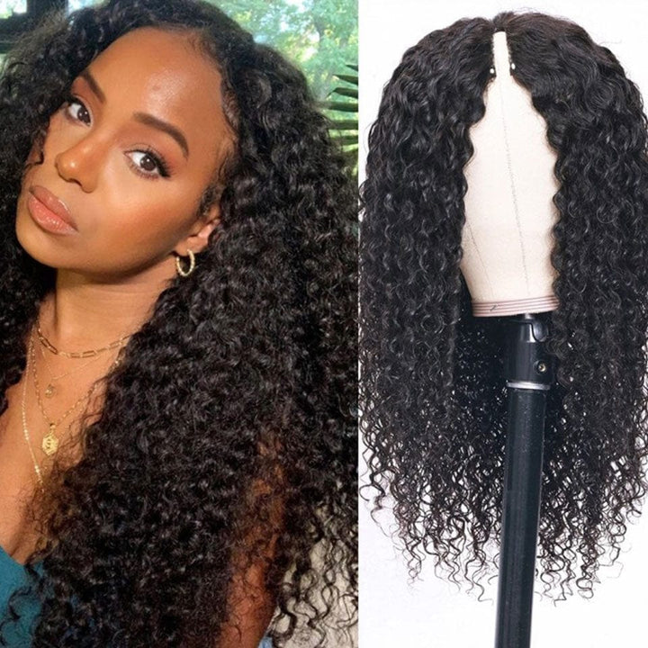ailuxyhair-fr AILUXY V Part Lace Bouclé Noir Perruque 100% Cheveux Humains