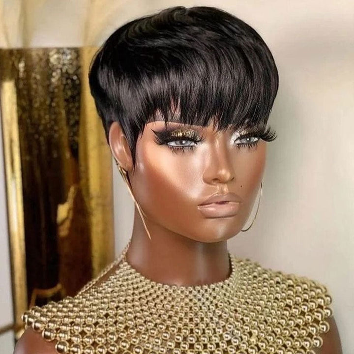 ailuxyhair-fr Perruque Coupe Pixie AILUXY Perruque Noir Courte et Moderne - Fabrication Machine